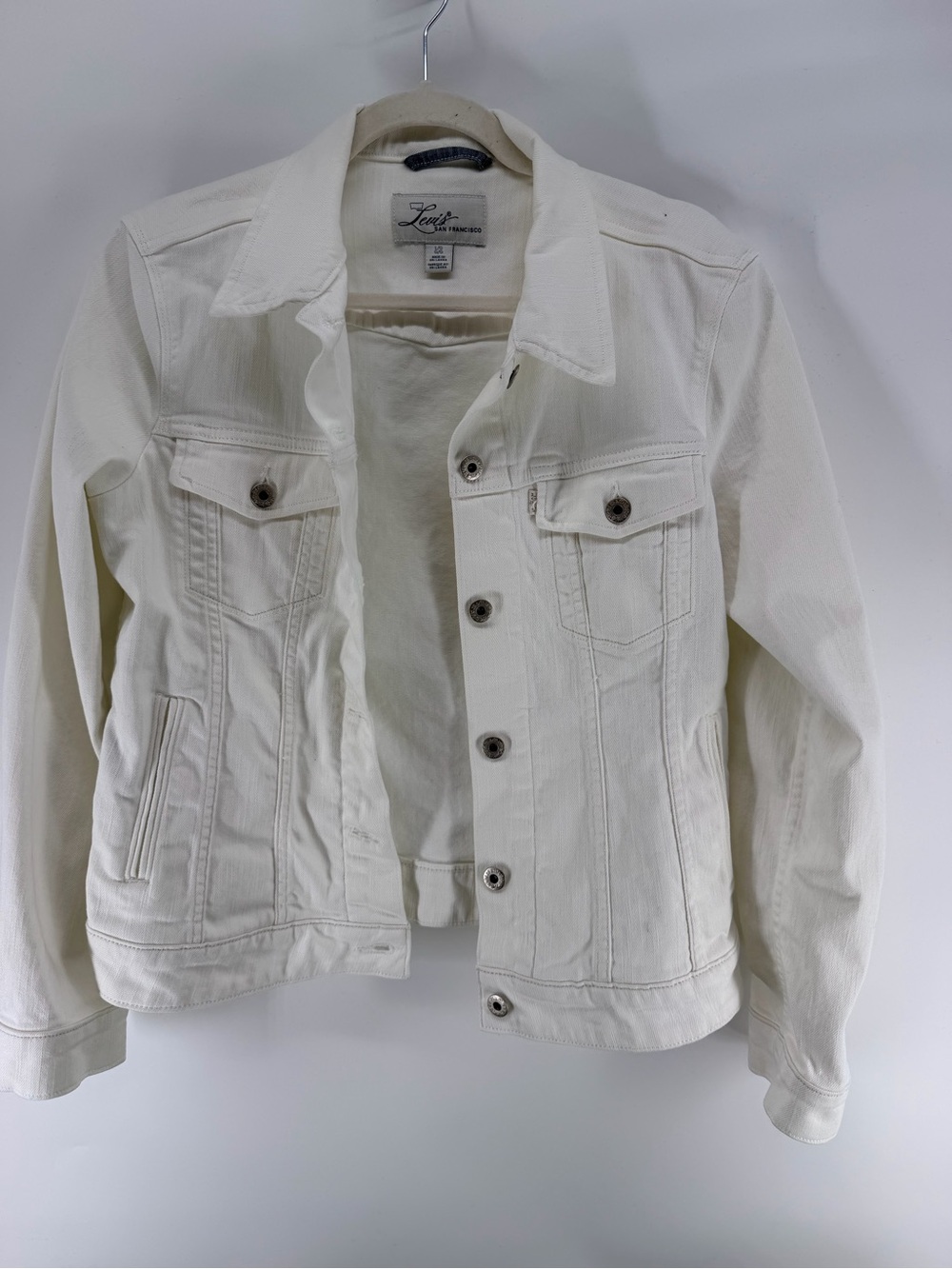 Levi's White Denim Jean Jacket Women L